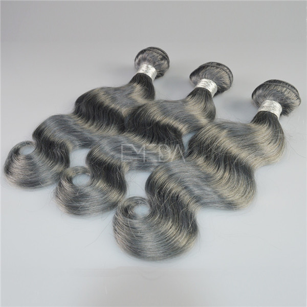 Peruvian virgin human gray hair weaving body wave style CX022